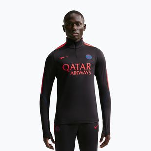 Men's football sweatshirt Nike Paris Saint-Germain Strike Dri-Fit Soccer Knit Drill Top black/global red/global red