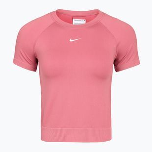 Women's training shirt Nike Pro Seamless Dri-Fit peony/white