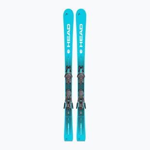 Kids’ downhill skis with bindings HEAD WC e.Race Team SW JRS + Jrs 7.5 GW CA blue/white