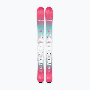 Kids’ downhill skis with bindings HEAD Joy Easy JRS + Jrs 4.5 GW CA mint/pink