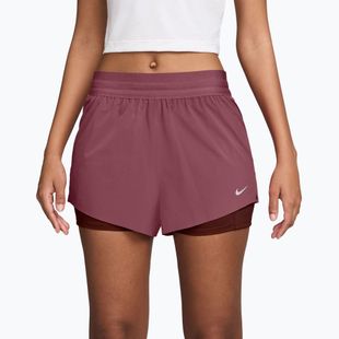 Women's running shorts Nike Swift Mid-Rise 2in1 pink smoke/mystic dates