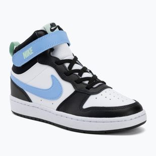 Children's shoes Nike Court Borough Mid 2 white/black/arctic green/football blue