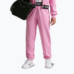 Children's trousers Nike Pro Fleece pink rise/pink rise/black/white