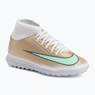 Children's football boots Nike Jr. Mercurial Superfly 11 Club "Kylian Mbappé" metallic gold/green glow