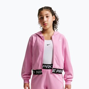 Children's sweatshirt Nike Pro Fleece pink rise/pink rise/black/white