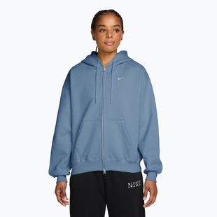 Women's sweatshirt Nike Studio Fleece Medium Weight Oversized Full Zip work blue/sail
