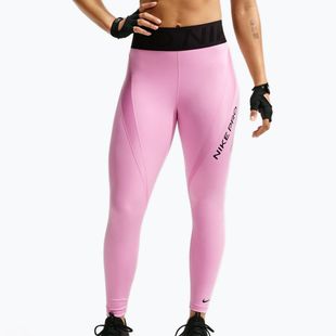 Women's training leggings Nike Pro Sculpt High-Waisted 7/8 pink rise/black/black