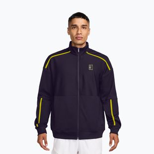 Men's tennis sweatshirt Nike Court Heritage purple dynasty/lemon venom