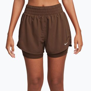 Women's shorts Nike One Dri-Fit High-Waisted 3" 2In1 cacao wow/white