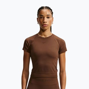 Women's training shirt Nike Pro Seamless Dri-Fit SS cacao wow