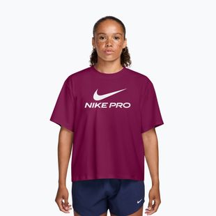 Women's training shirt Nike Pro Dri-Fit Loose true berry/white