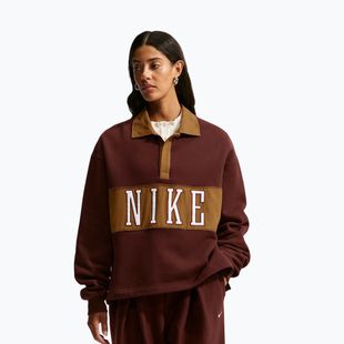 Women's sweatshirt Nike Studio Fleece Medium Weight mystic dates/light british tan/sail