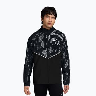 Men's running jacket Nike Miler Repel UV Printed black/black
