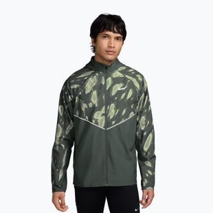 Men's running jacket Nike Miler Repel UV Printed camo green/black