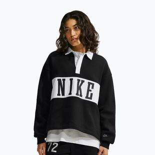 Women's sweatshirt Nike Studio Fleece Medium Weight total black/sail/sail