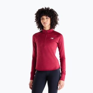 Women's running longsleeve New Balance Athletics Heat Grid 1/2 Zip podium red