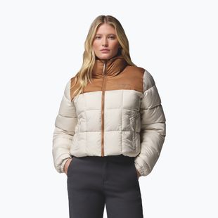 Women's insulated jacket Columbia Puffect III Cropped dark stone/camel brown