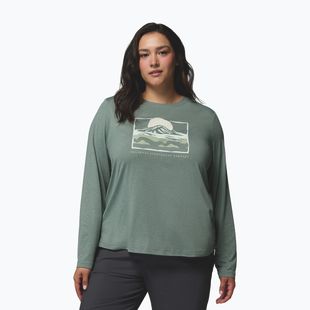Women's longsleeve Columbia Parsons Point LS Graphic Tee sedona sage heather/all terrain