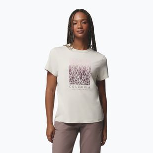Women's T-shirt Columbia Parsons Point SS Graphic Tee dark stone heather/treescape