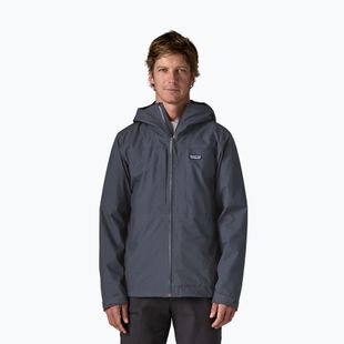 Men's rain jacket Patagonia Insulated Boulder Fork Rain smolder blue