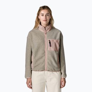 Women's fleece sweatshirt Patagonia Synchilla oatmeal heather w/pink frost