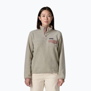 Women's fleece sweatshirt Patagonia Lightweight Synchilla Snap-T Pullover oatmeal heather w/moonrise taupe
