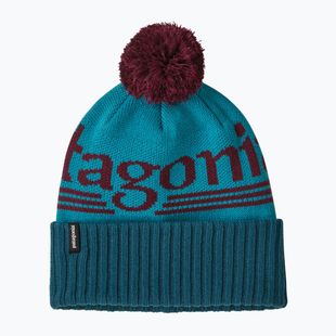 Winter hat Patagonia Powder Town hut tripper logo: mako blue