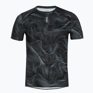 Men's running shirt HOKA EveryRun CLF PRT black/white