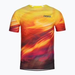 Men's running shirt HOKA Race Day Short Sleeve TR PRT hoka citrus print