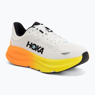 Men's running shoes HOKA Bondi 9 white/neon tangerine