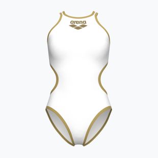Ladies' one-piece swimsuit Arena One Biglogo One Piece white/gold