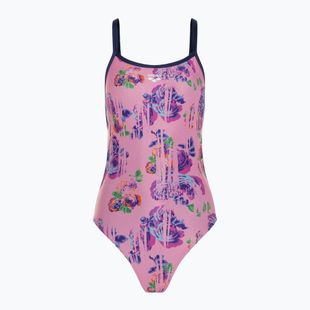 Women's one-piece swimsuit arena Rose Texture Swimsuit Xcross Back multi pink/navy