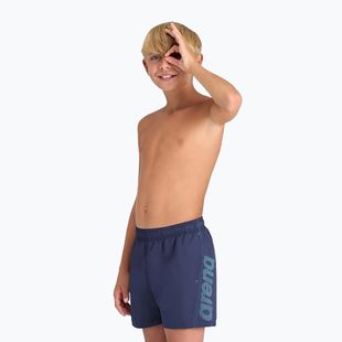 Arena Fundamentals Logo JR Boxer R navy/turquoise children's swim boxers