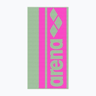 Arena Logotype Jacquard towel light green/shocking pink