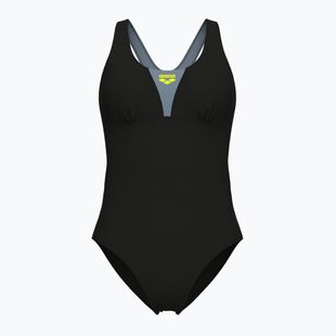 Women's one-piece swimsuit arena Control Pro Solid black/sea foam