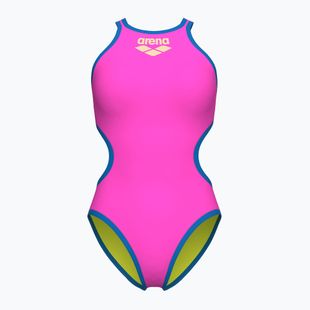 Women's one-piece swimsuit arena One Biglogo One Piece shocking pink/blue river