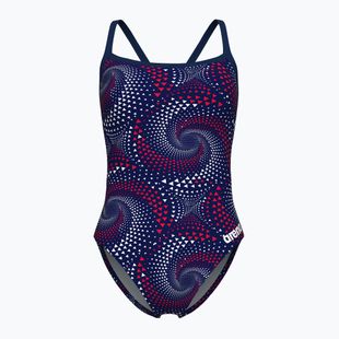 Women's one-piece swimsuit arena Fireflow Challenge Back navy/team redwhiteblue