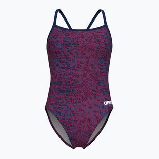 Women's one-piece swimsuit arena Snake Skin Challenge navy/team redwhiteblue