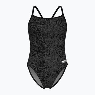 Women's one-piece swimsuit arena Snake Skin Challenge black/team black