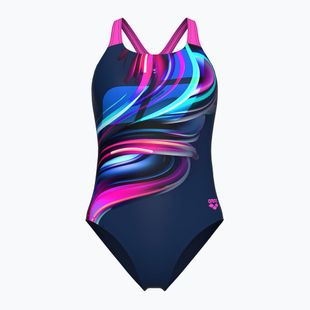 Women's one-piece swimsuit arena Bloom Swim Pro Back Lb multi navy/navy/shocking pink