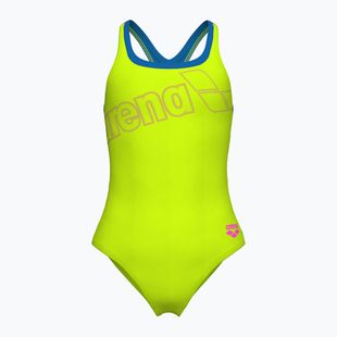 Women's one-piece swimsuit arena Logo Swim Pro artic lime/blue china