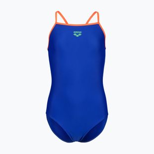 Children's one-piece swimsuit arena Light Drop Solid neon blue/team orange/team orange