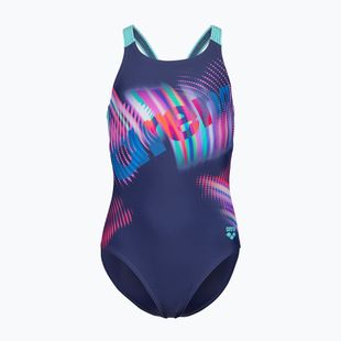 Children's one-piece swimsuit arena Lit Logo V Back L navy/water