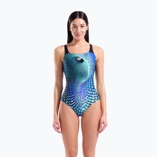 Ladies' one-piece swimsuit arena Peacock Swim Pro Back multi green/black