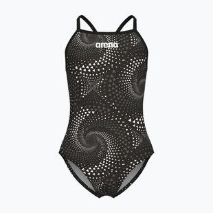 Children's one-piece swimsuit arena Fireflow Lightdrop Back black/team black