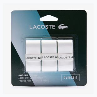 Lacoste Absorbent Overgrip tennis racket wraps 3 pcs white