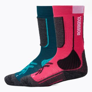 Children's ski socks Rossignol Essential 2 pack electric fuchsia