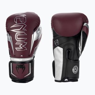 Venum Elite Evo burgundy/silver boxing gloves