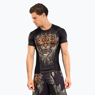 Venum Tiger Men's Short Sleeve Rashguard black/neon orange
