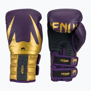 Venum Reverso Boxing Gloves dark purple/gold